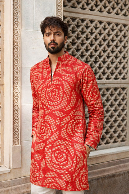 Floral Printed Dupion Fabric