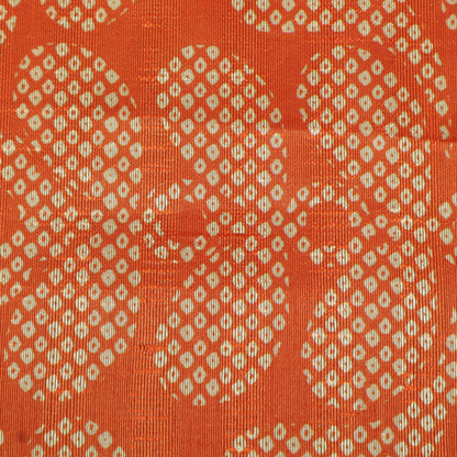 Orange Color Dupion Print Fabric