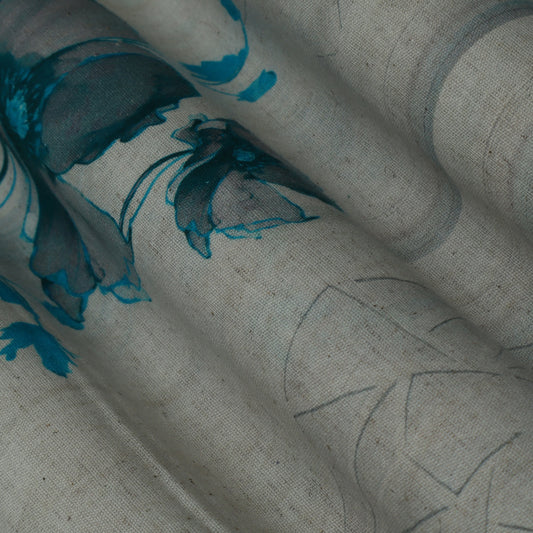 Colored Linen Print Fabric