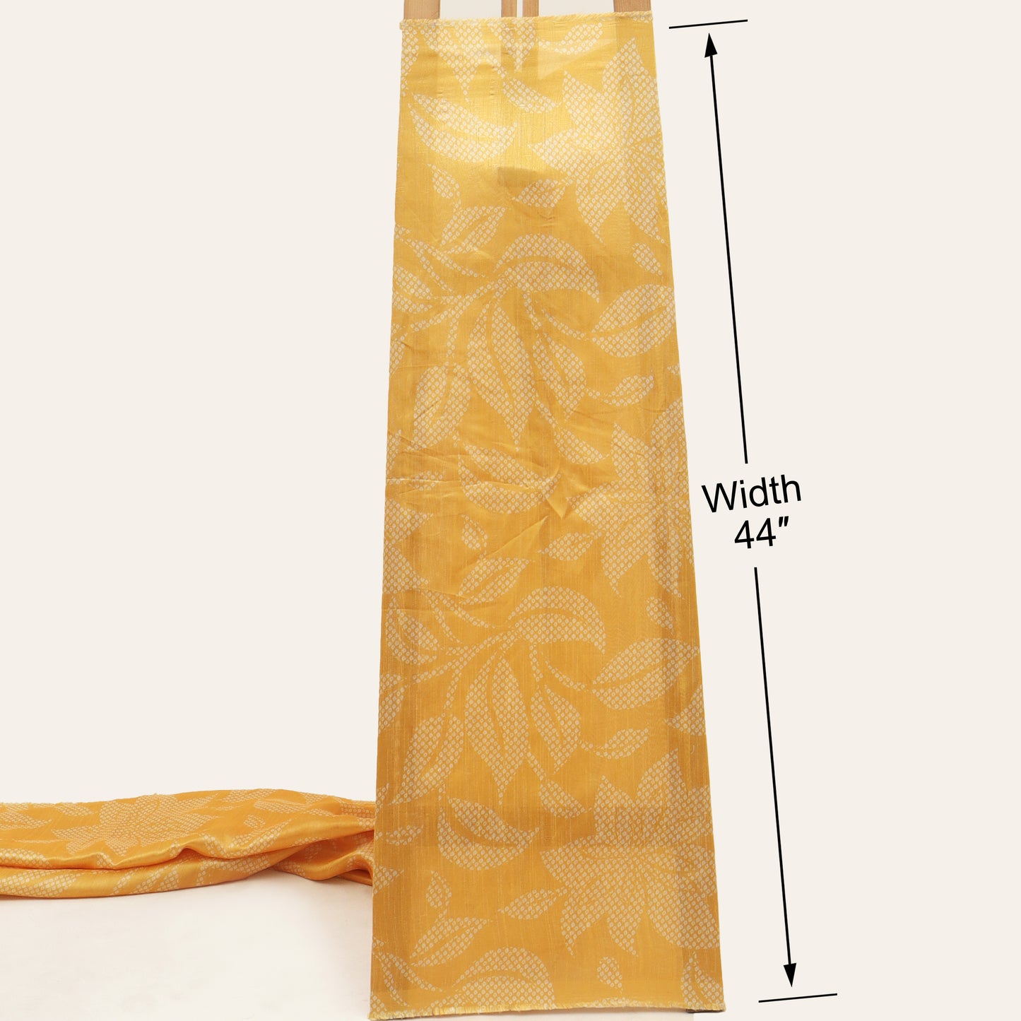 Yellow Color Dupion Print Fabric