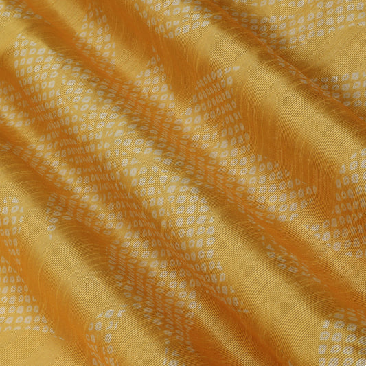 Yellow Color Dupion Print Fabric