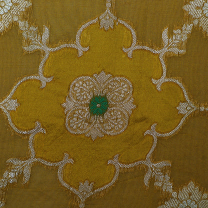 Mustard Color Katan Meena Brocade Fabric