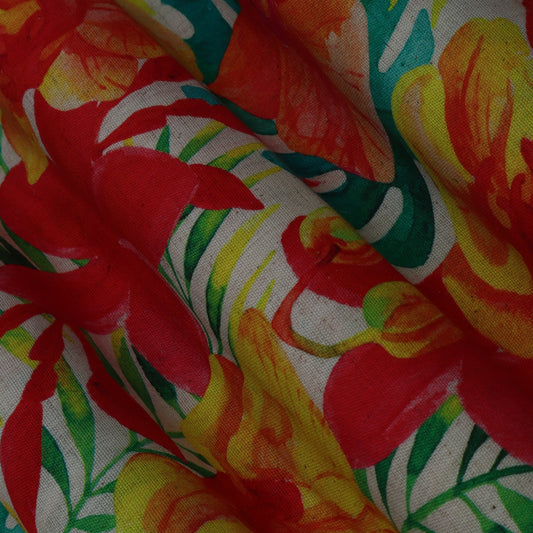 Colored Linen Print Fabric