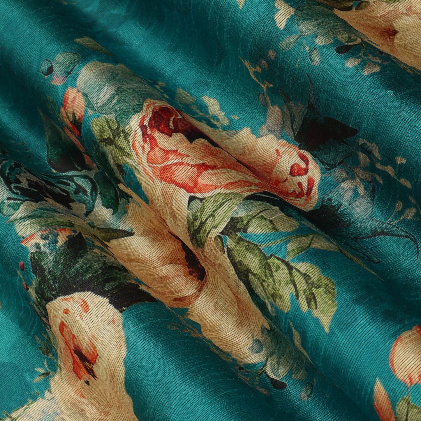 Floral Printed Dupion Print Fabric