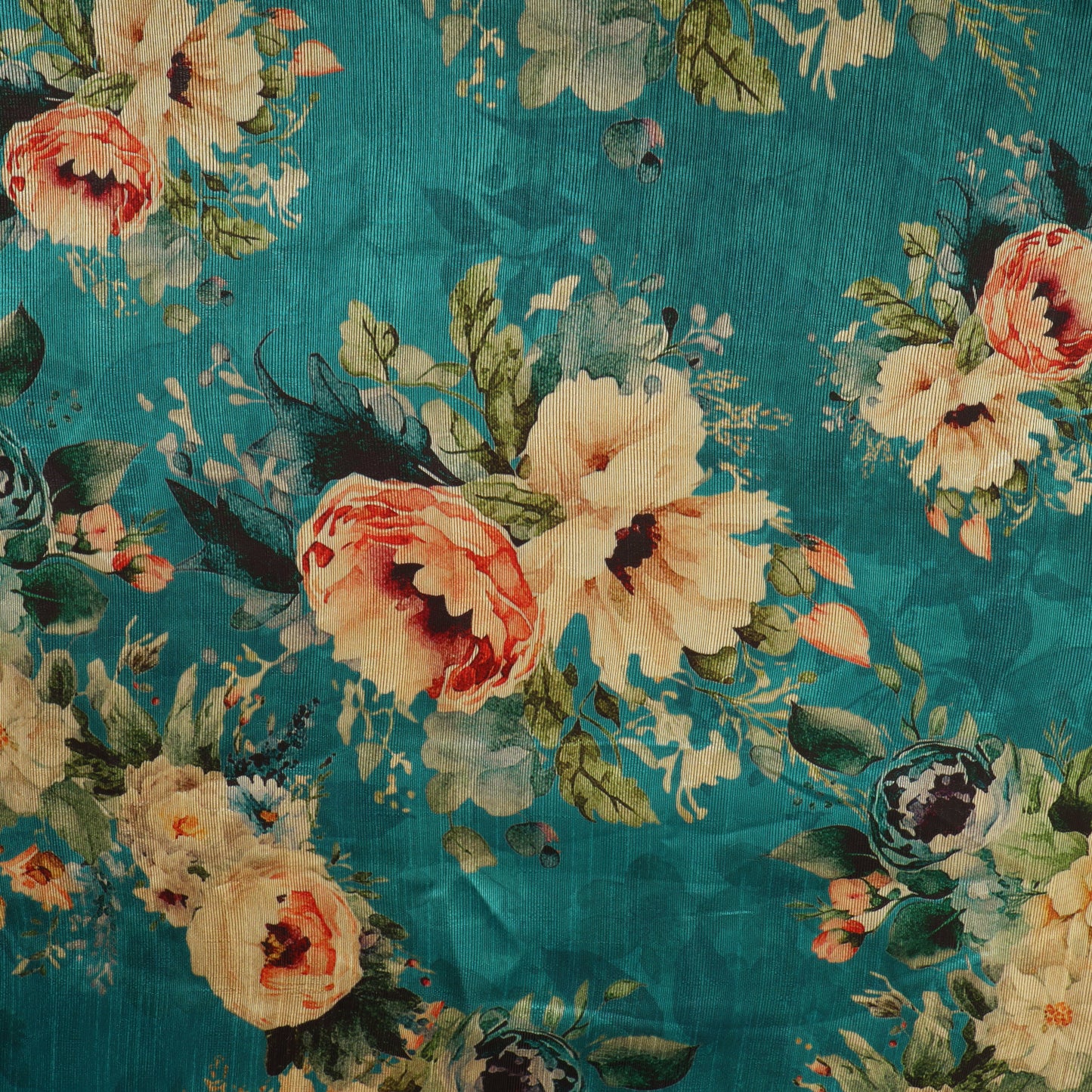 Floral Printed Dupion Print Fabric