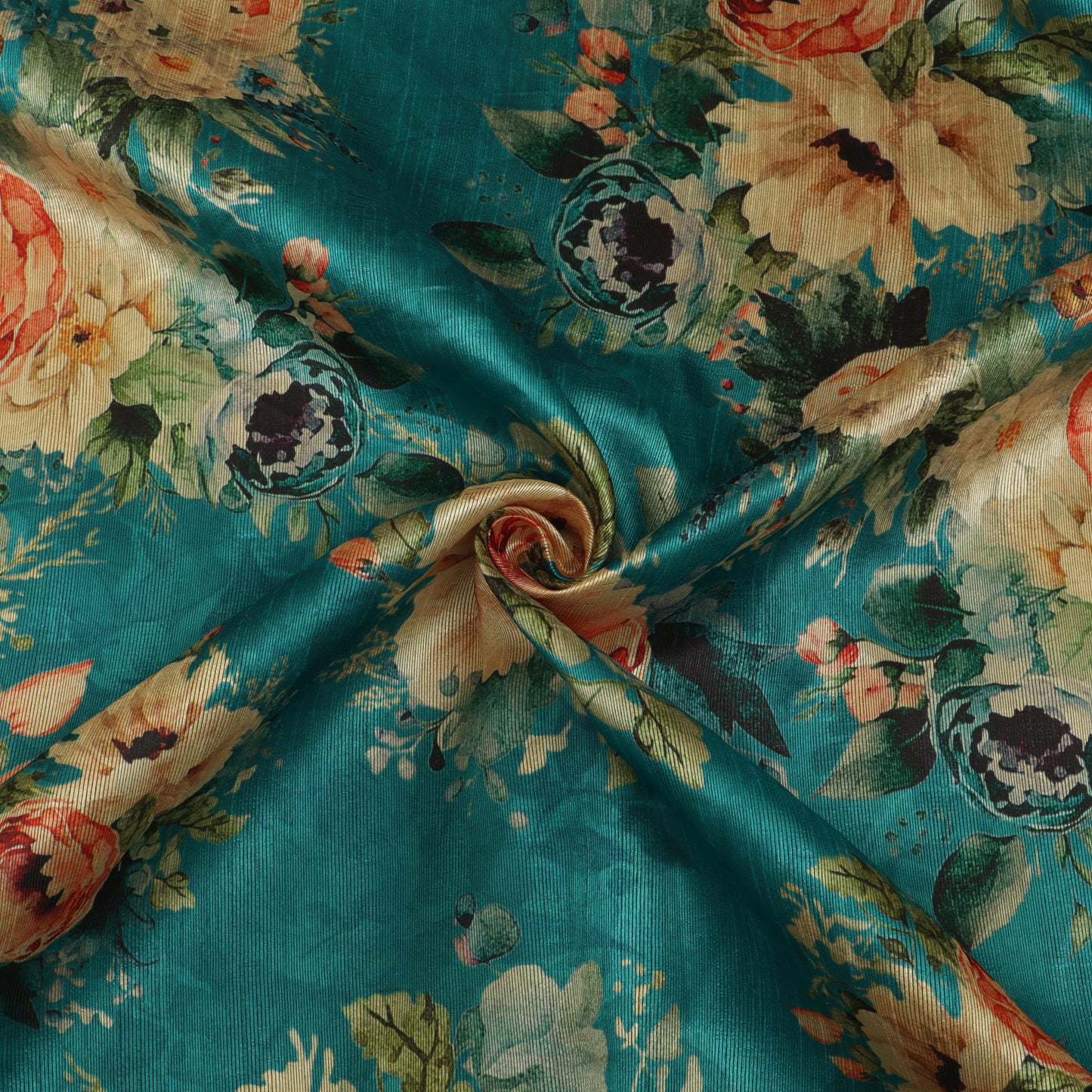 Floral Printed Dupion Print Fabric