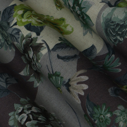 Colored Linen Print Fabric