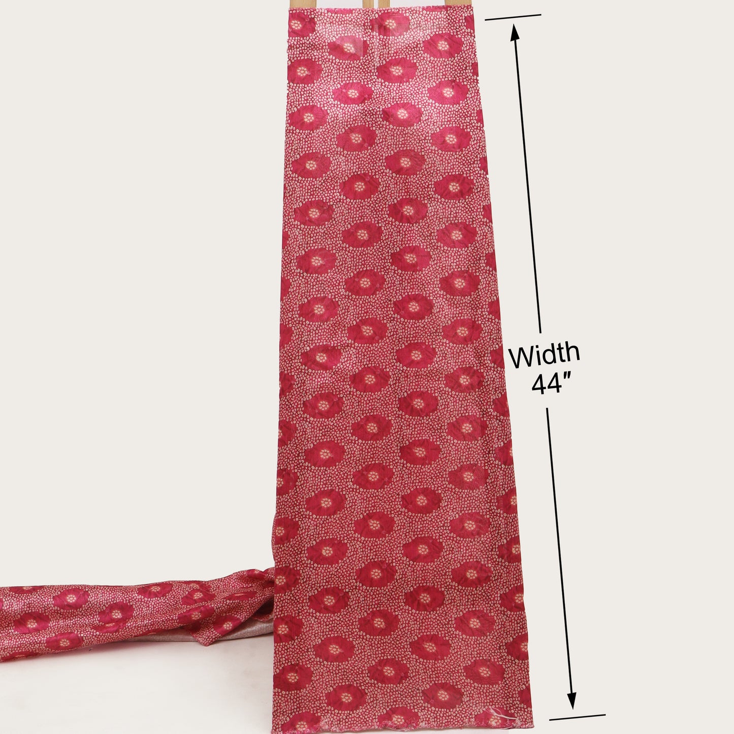 Dark Pink Dupion Print Fabric