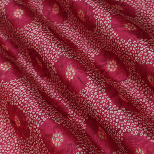 Dark Pink Dupion Print Fabric