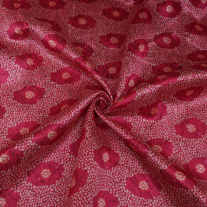 Dark Pink Dupion Print Fabric