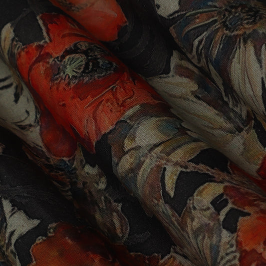 Colored Linen Print Fabric