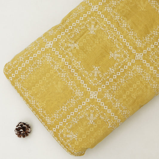 Mul Chanderi Embroidery Fabric