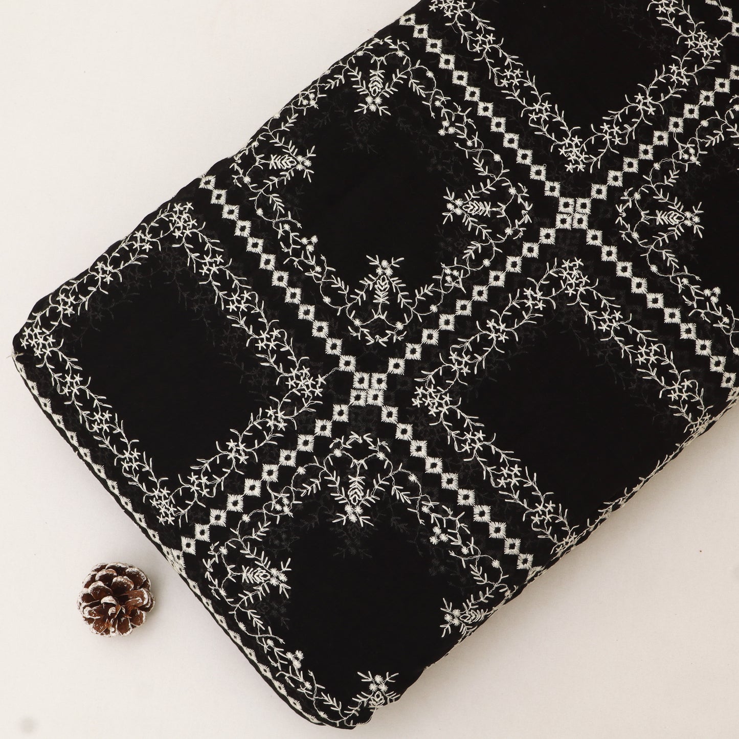 Mul Chanderi Embroidery Fabric