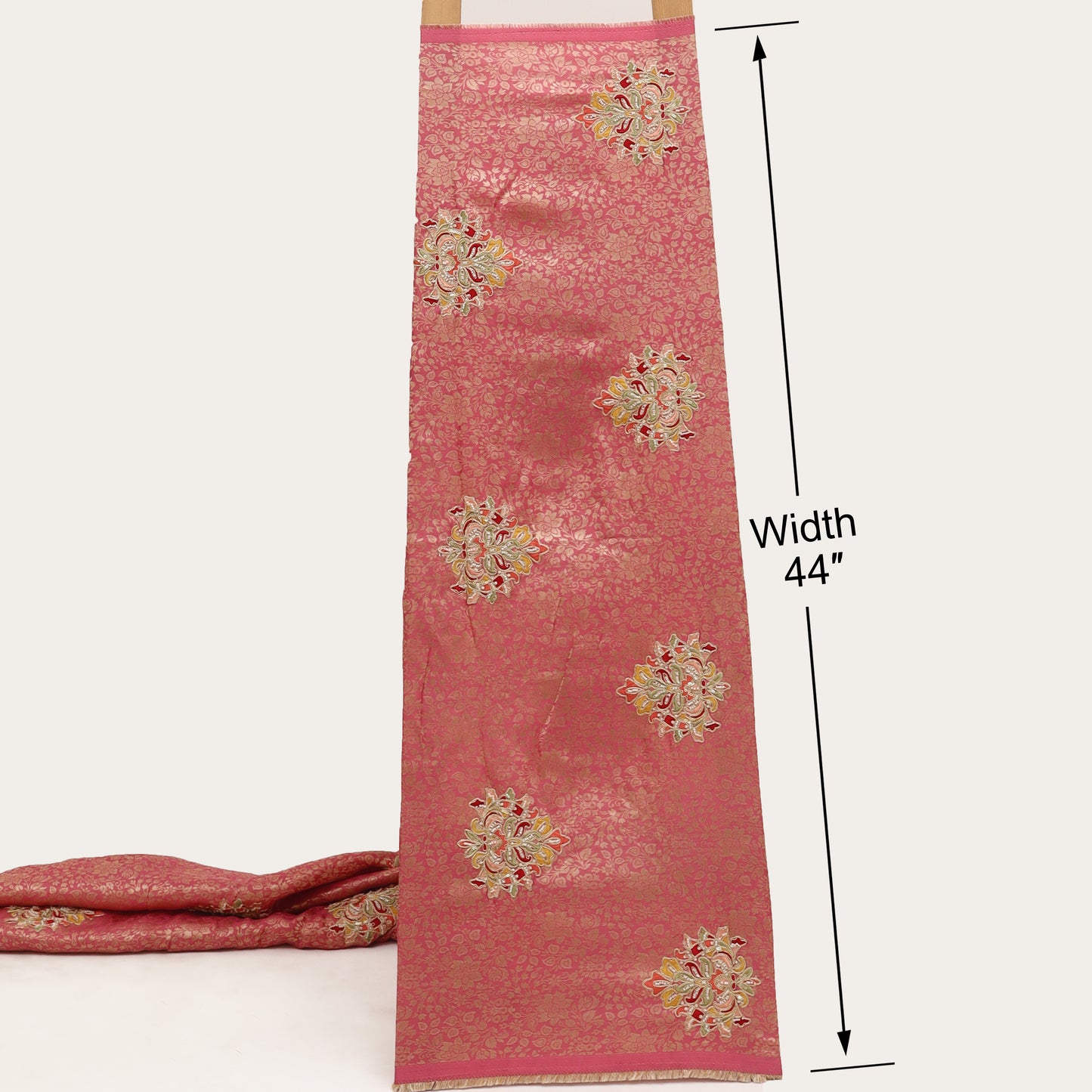 Dola Silk Zari Embroidery Fabric
