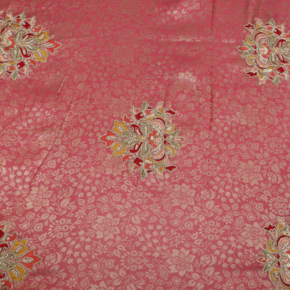 Dola Silk Zari Embroidery Fabric