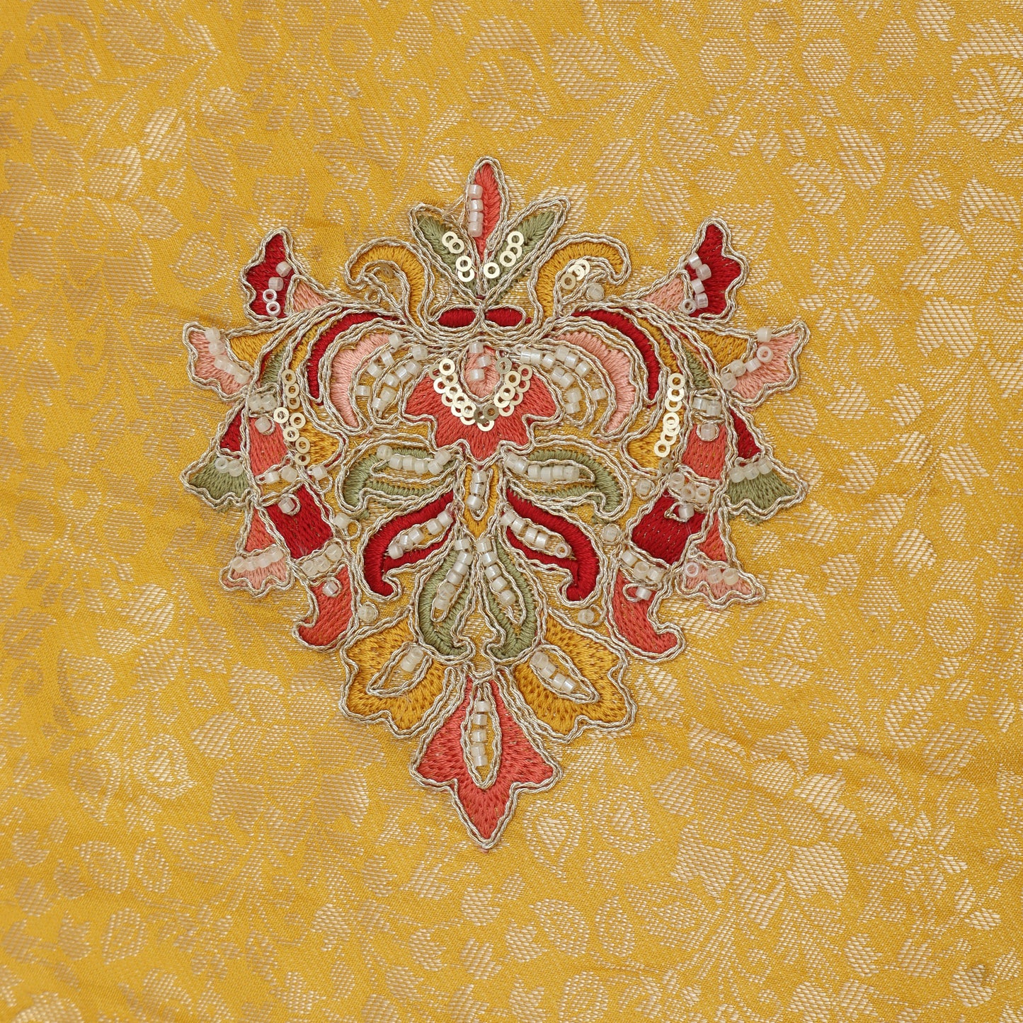 Dola Silk Zari Embroidery Fabric