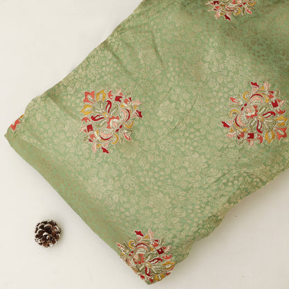 Dola Silk Zari Embroidery Fabric