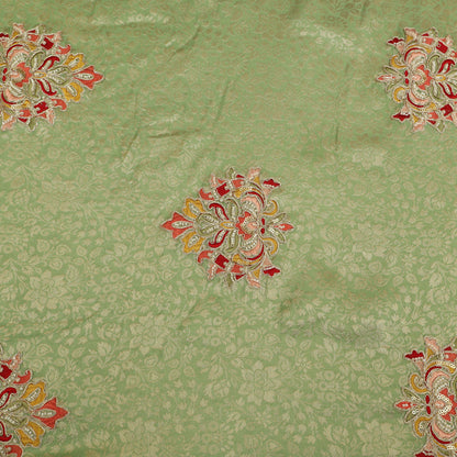 Dola Silk Zari Embroidery Fabric