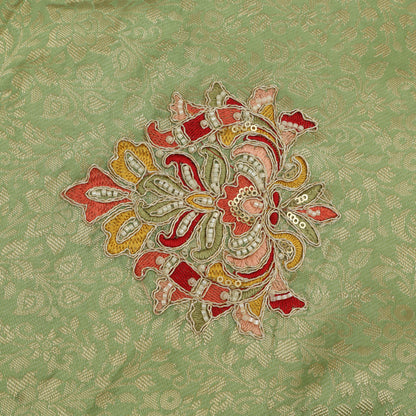 Dola Silk Zari Embroidery Fabric