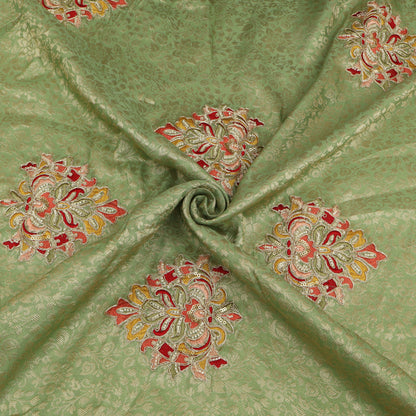 Dola Silk Zari Embroidery Fabric