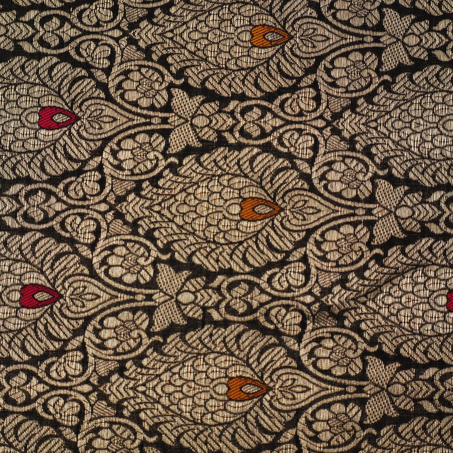 Black Color Brocade Fabric