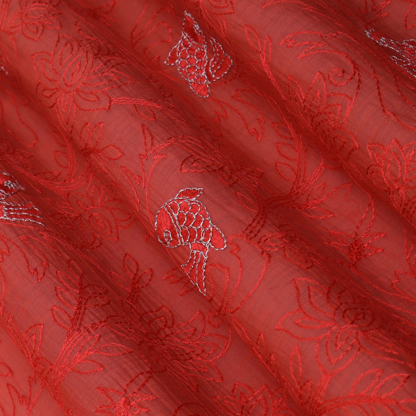 Chanderi Embroidery Fabric