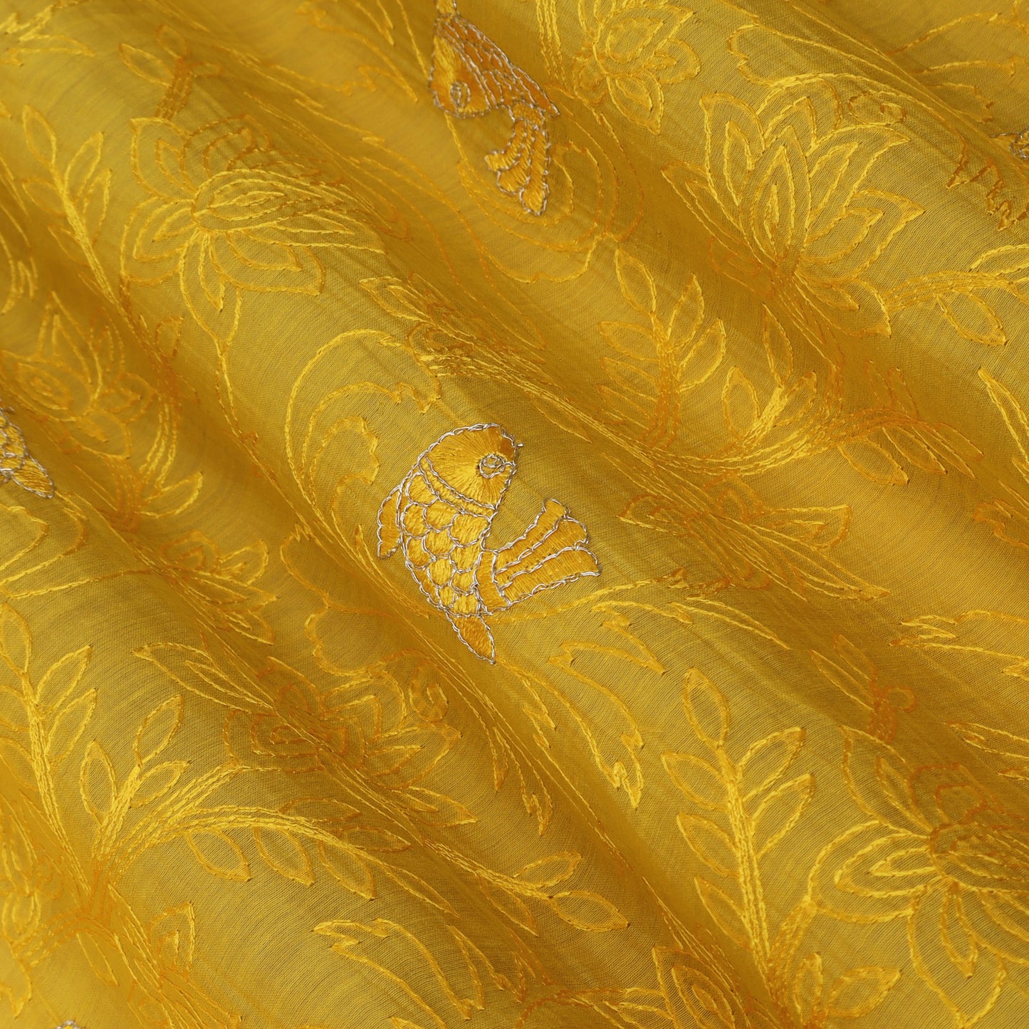 Chanderi Embroidery Fabric