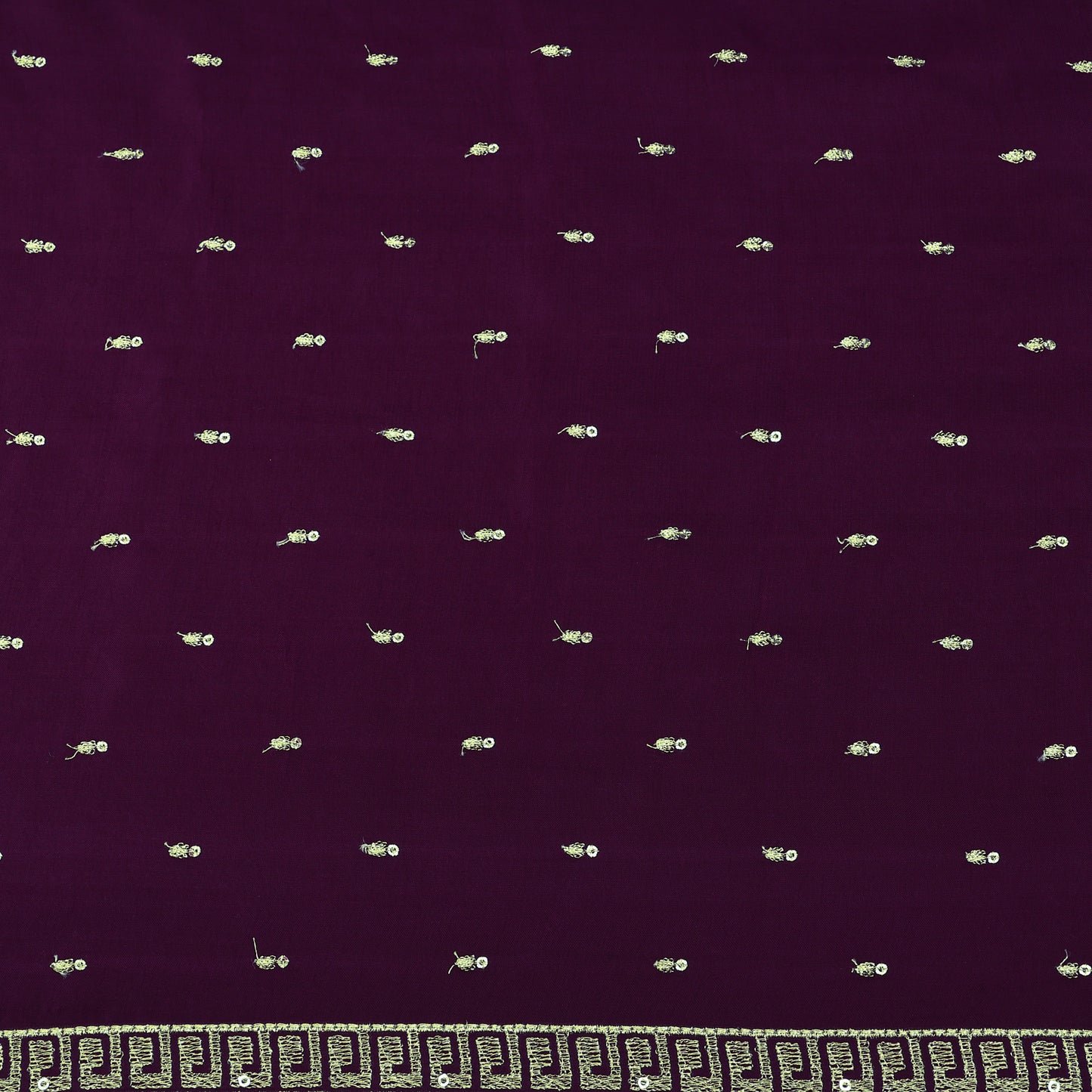 Dark Purple Mulberry Silk Embroidery