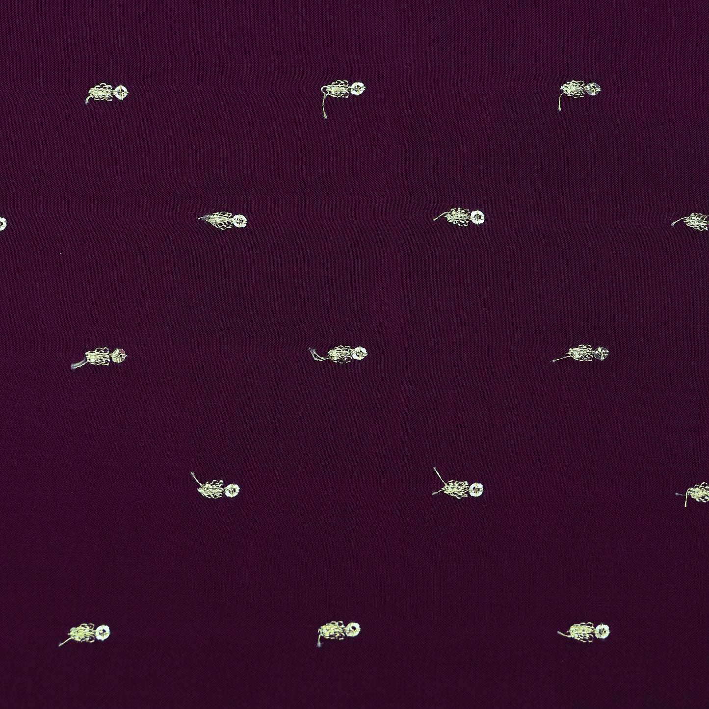 Dark Purple Mulberry Silk Embroidery