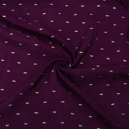 Dark Purple Mulberry Silk Embroidery