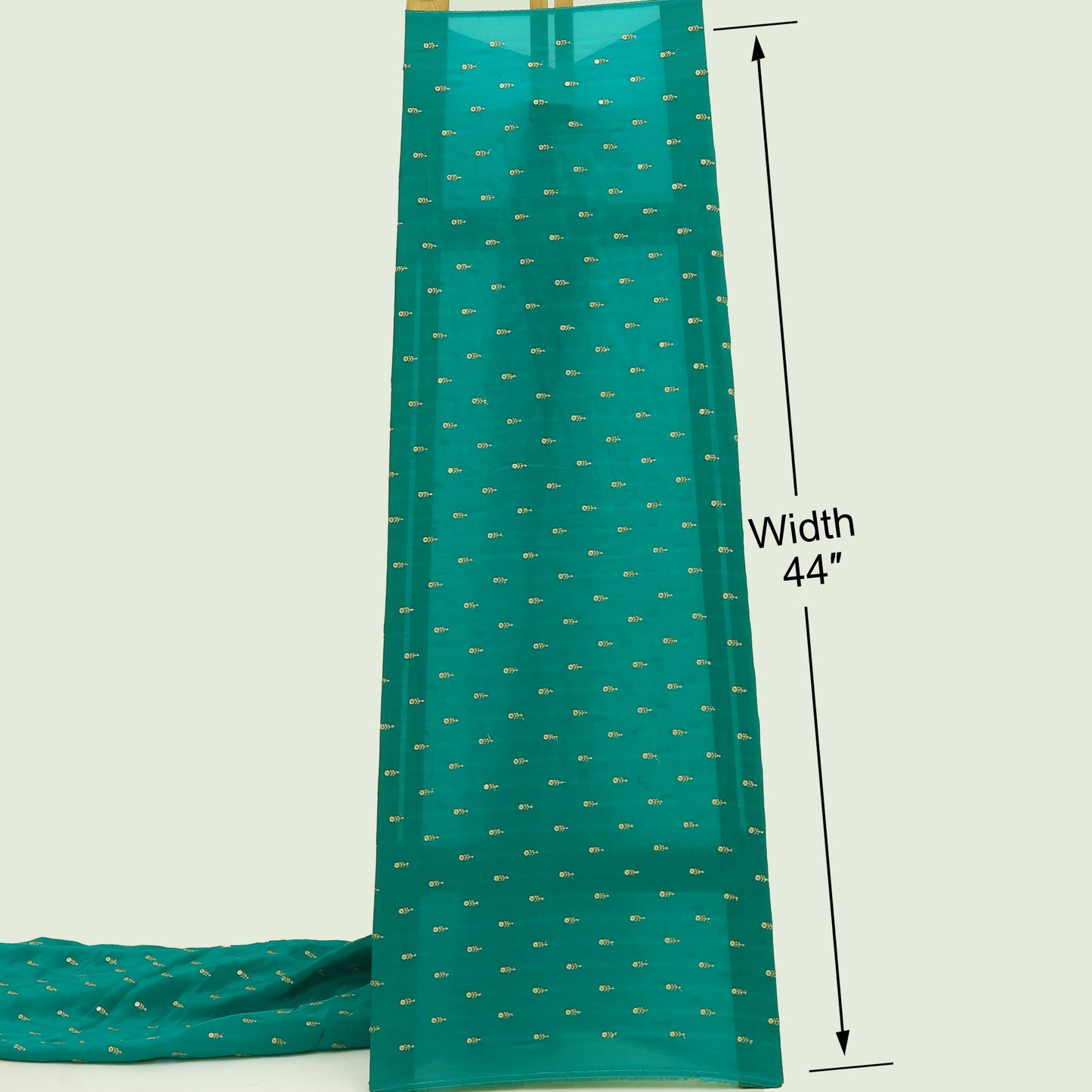 Teal Blue Mulberry Silk Embroidery