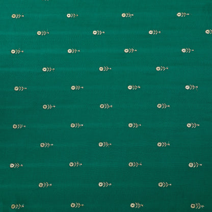 Teal Blue Mulberry Silk Embroidery