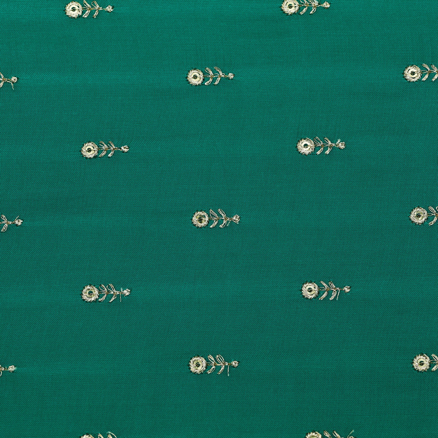 Teal Blue Mulberry Silk Embroidery