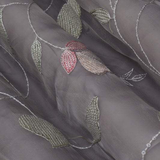 Gray Color Jimmy Choo Embroidery fabric