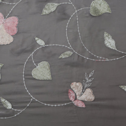 Gray Color Jimmy Choo Embroidery fabric