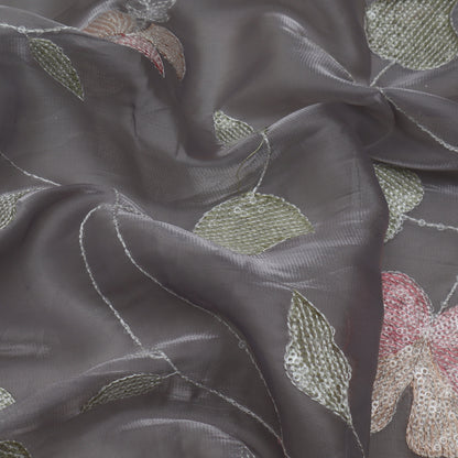 Gray Color Jimmy Choo Embroidery fabric