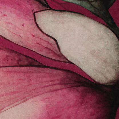 Dark Pink Crepe Hydra Print Fabric