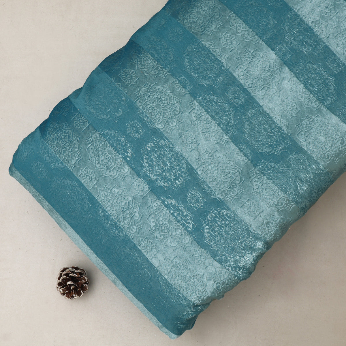 Stripe Velvet Zari Fabric