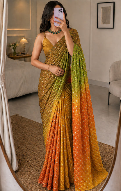 Bandhani Brocade Fabric
