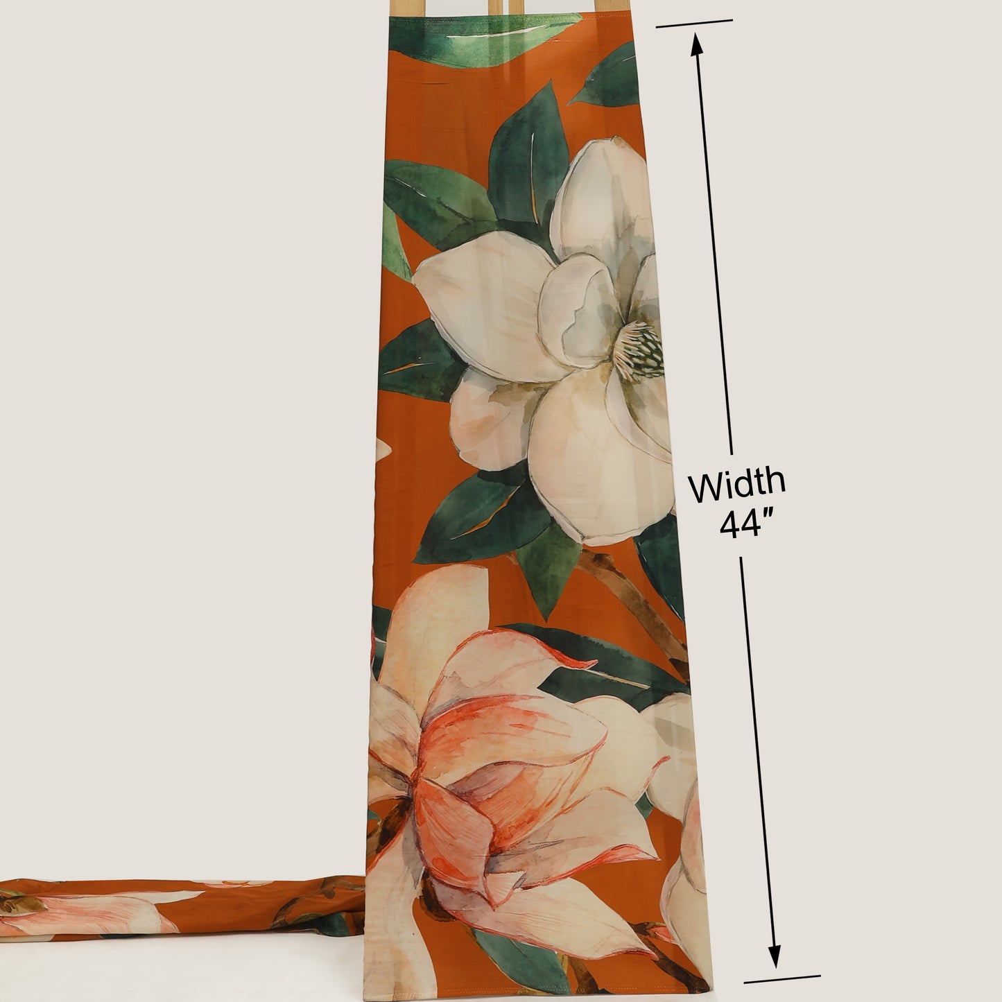 Brown Color Crepe Hydra Print  Fabric