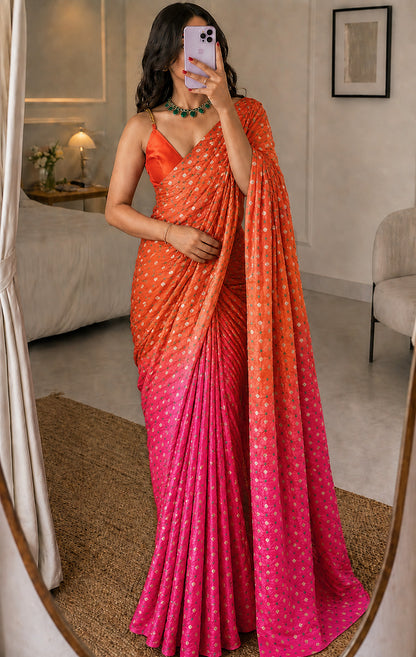 Bandhani Brocade Fabric