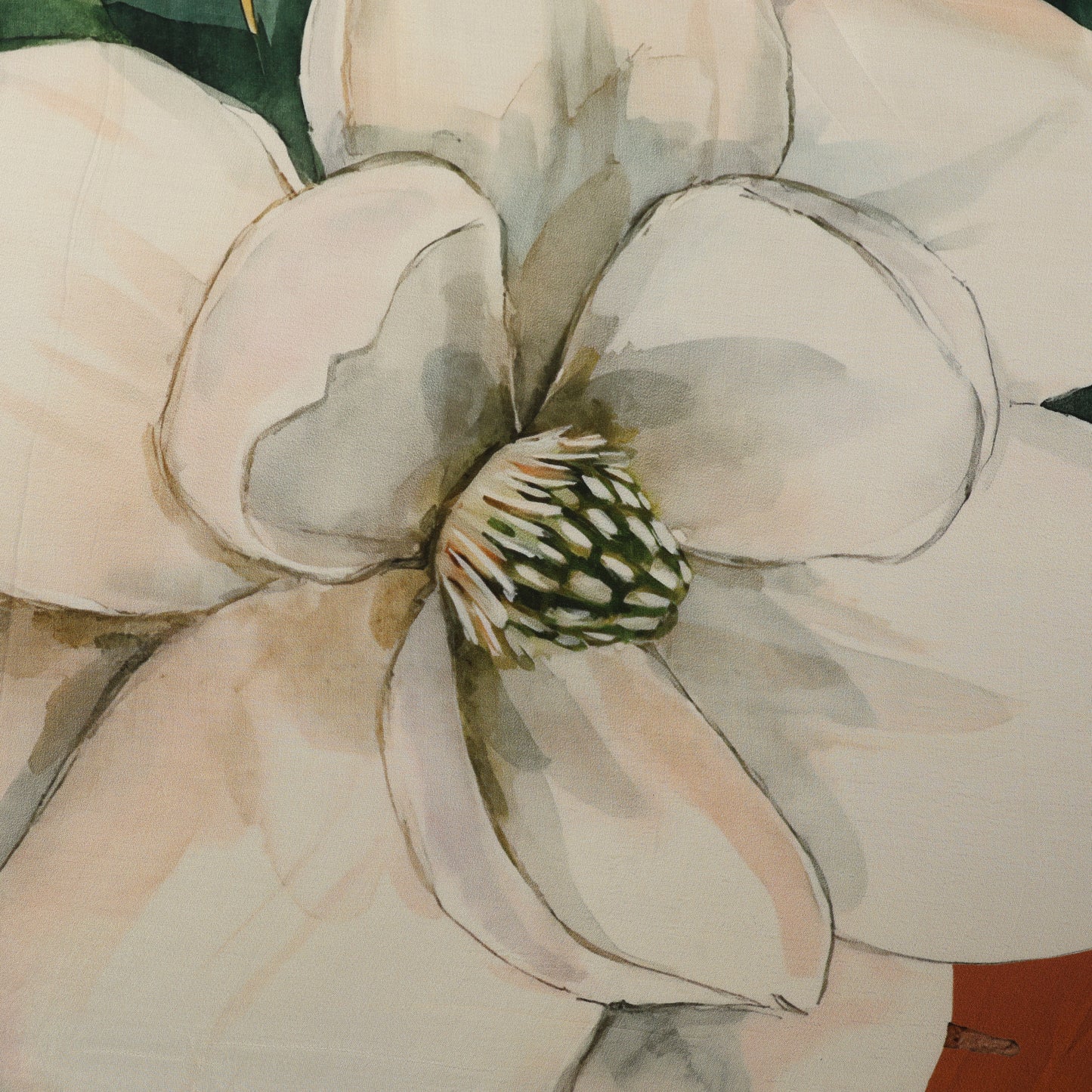 Brown Color Crepe Hydra Print  Fabric