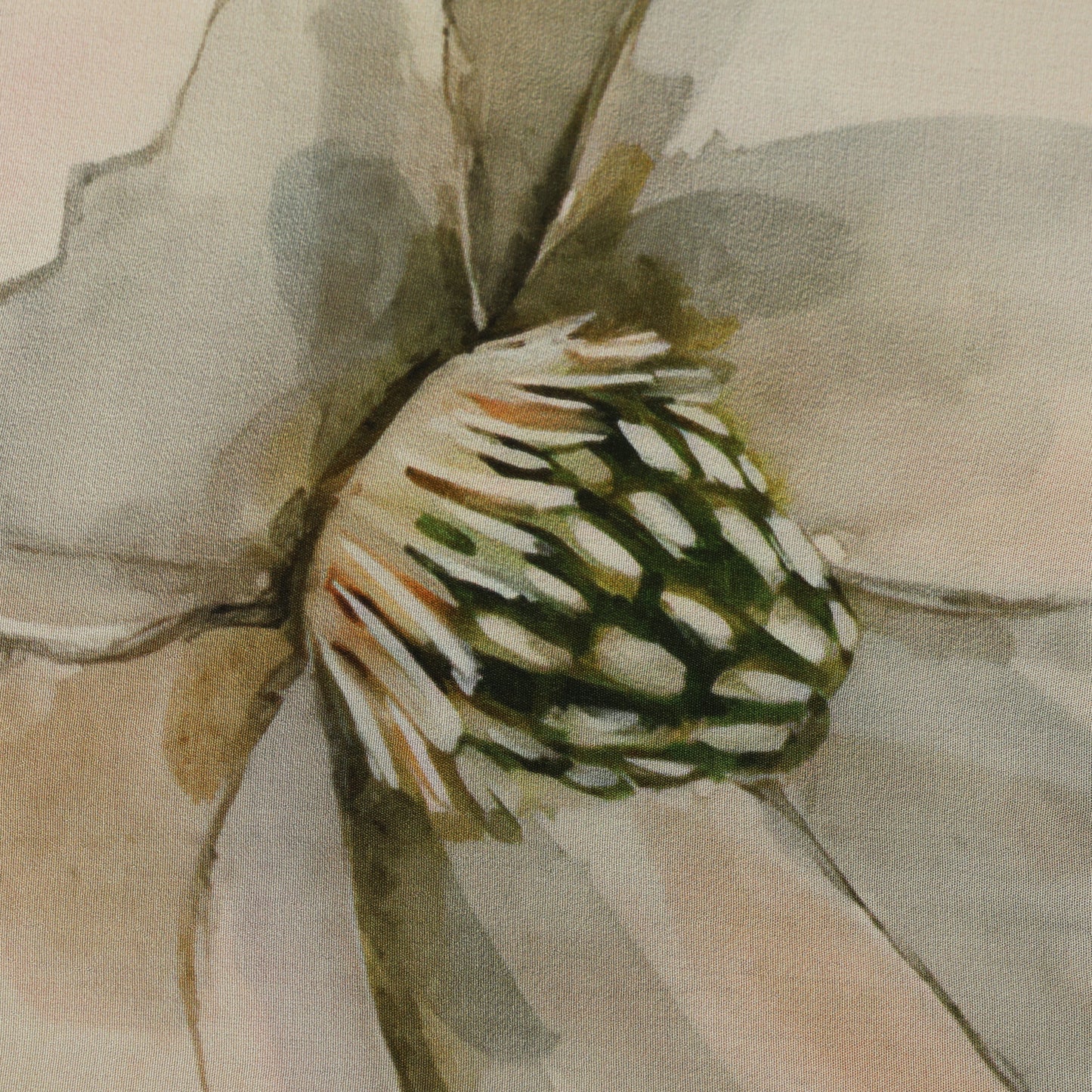 Brown Color Crepe Hydra Print  Fabric