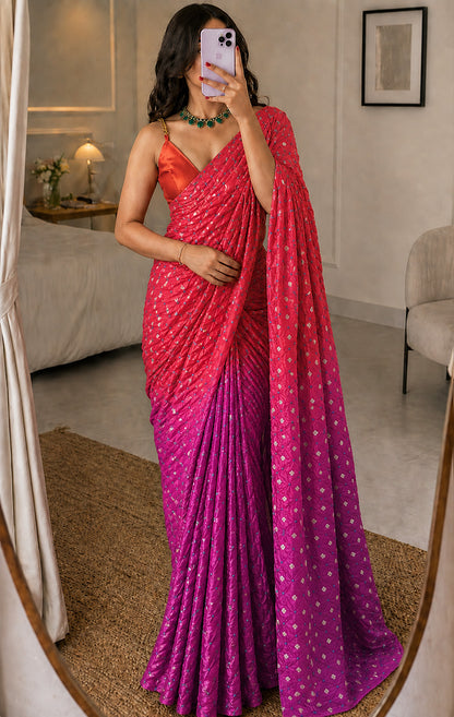 Bandhani Brocade Fabric