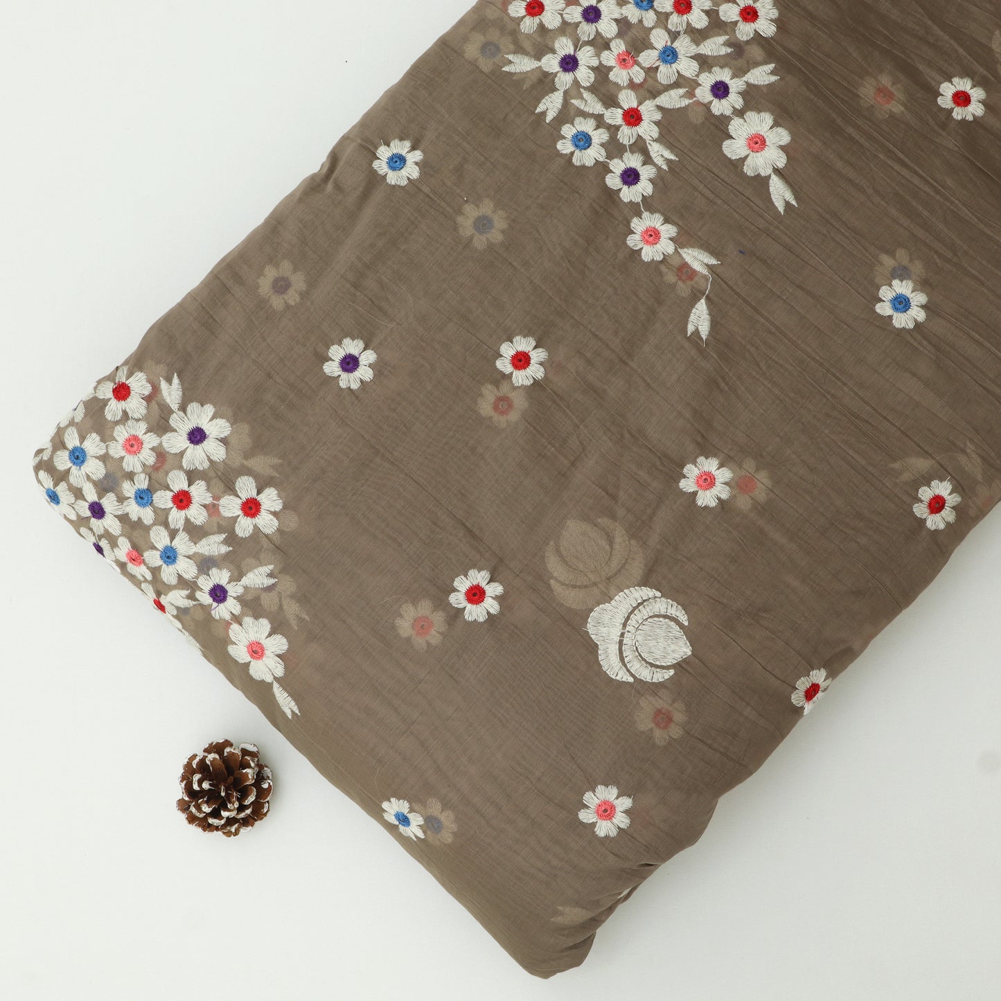 Mul Chanderi Embroidery Fabric