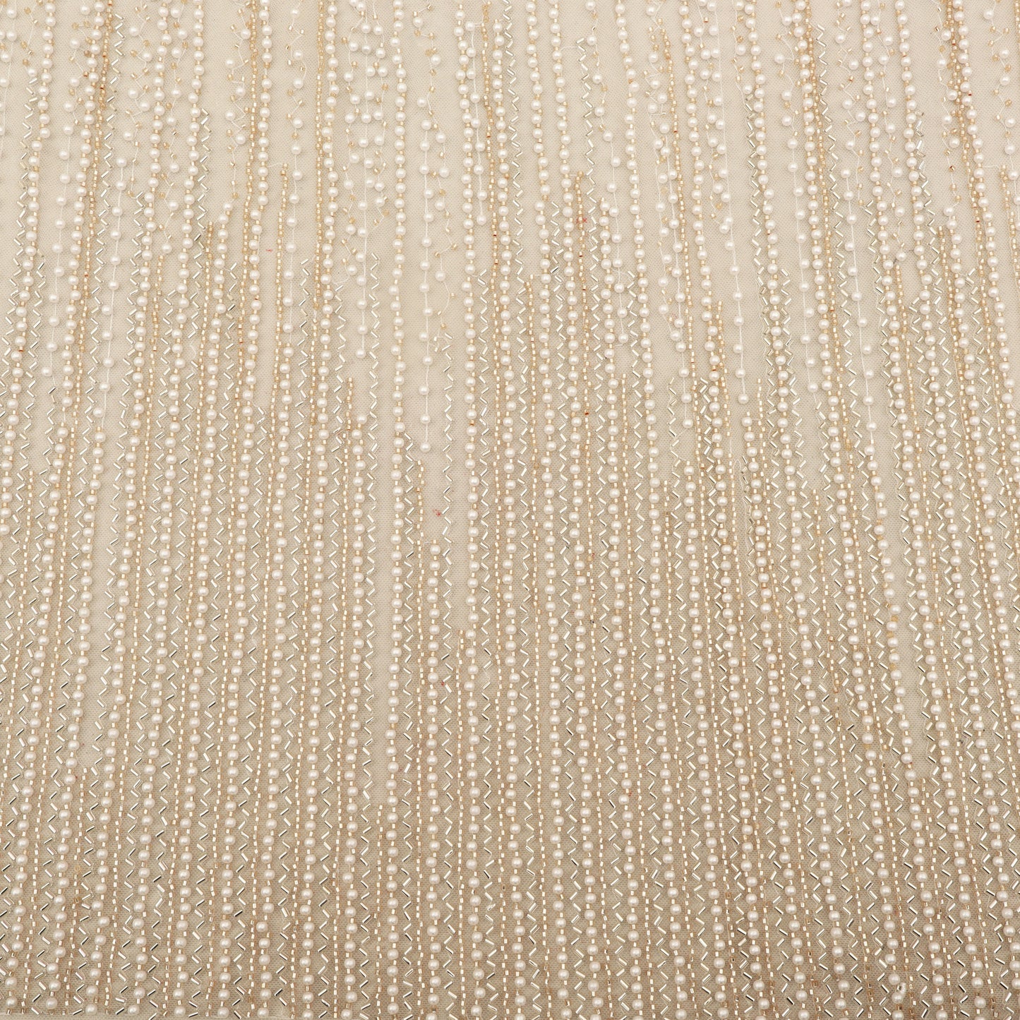 White Color Net Sequins Embroidery Fabric