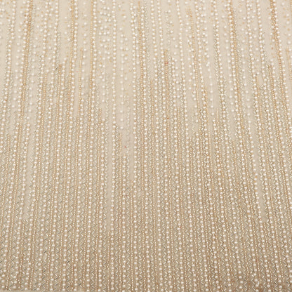 White Color Net Sequins Embroidery Fabric