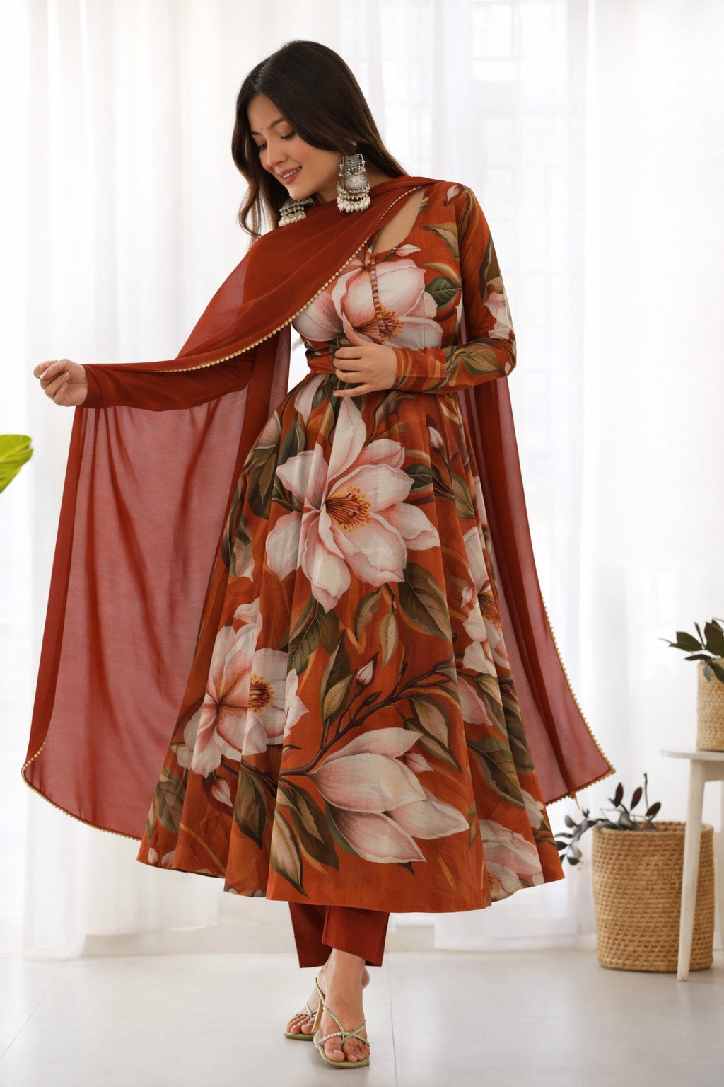 Floral Print Satin Fabric