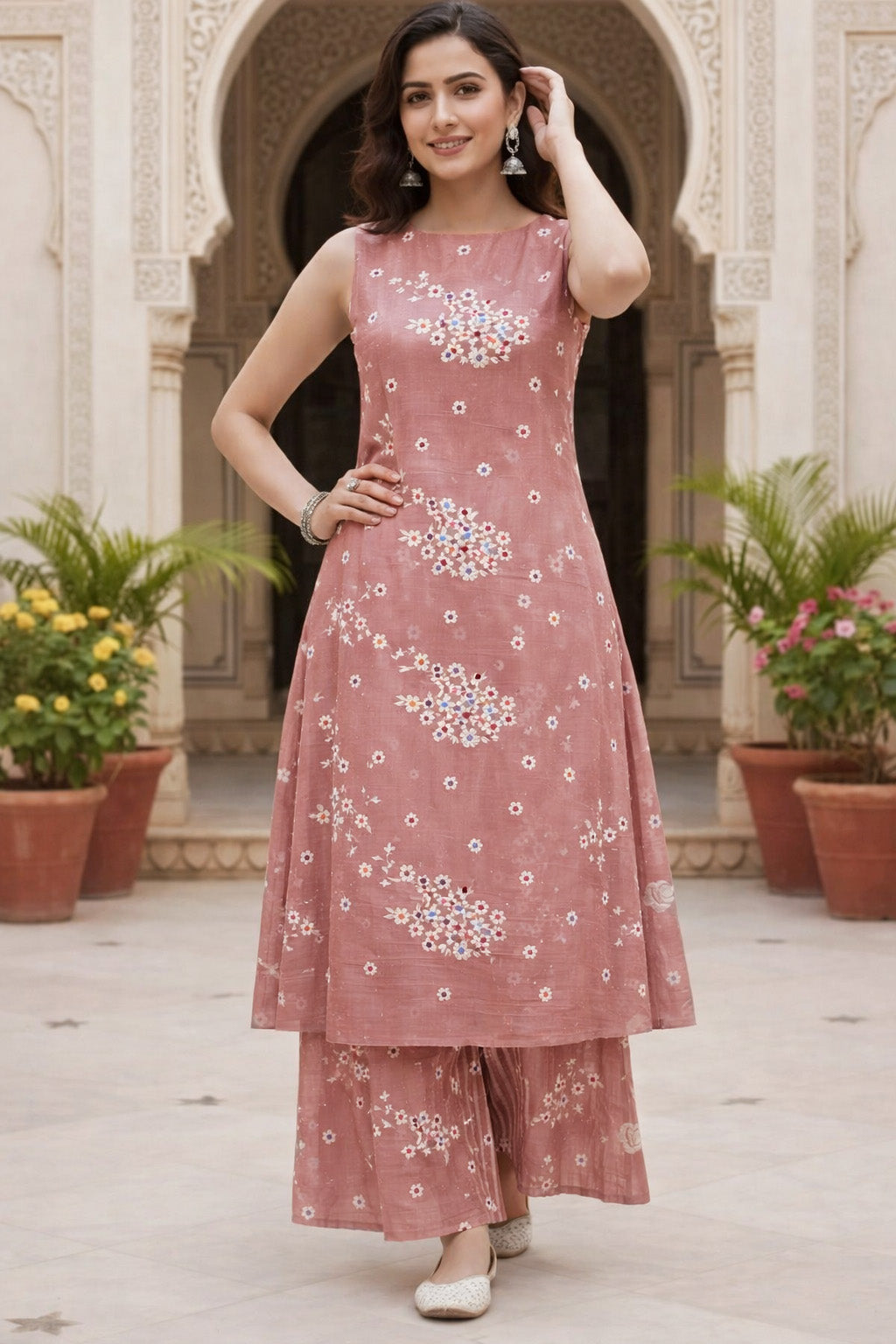 Mul Chanderi Embroidery Fabric