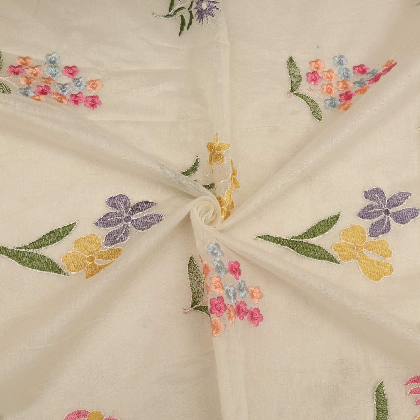 Mul Chanderi Embroidery Fabric